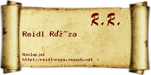 Reidl Róza névjegykártya